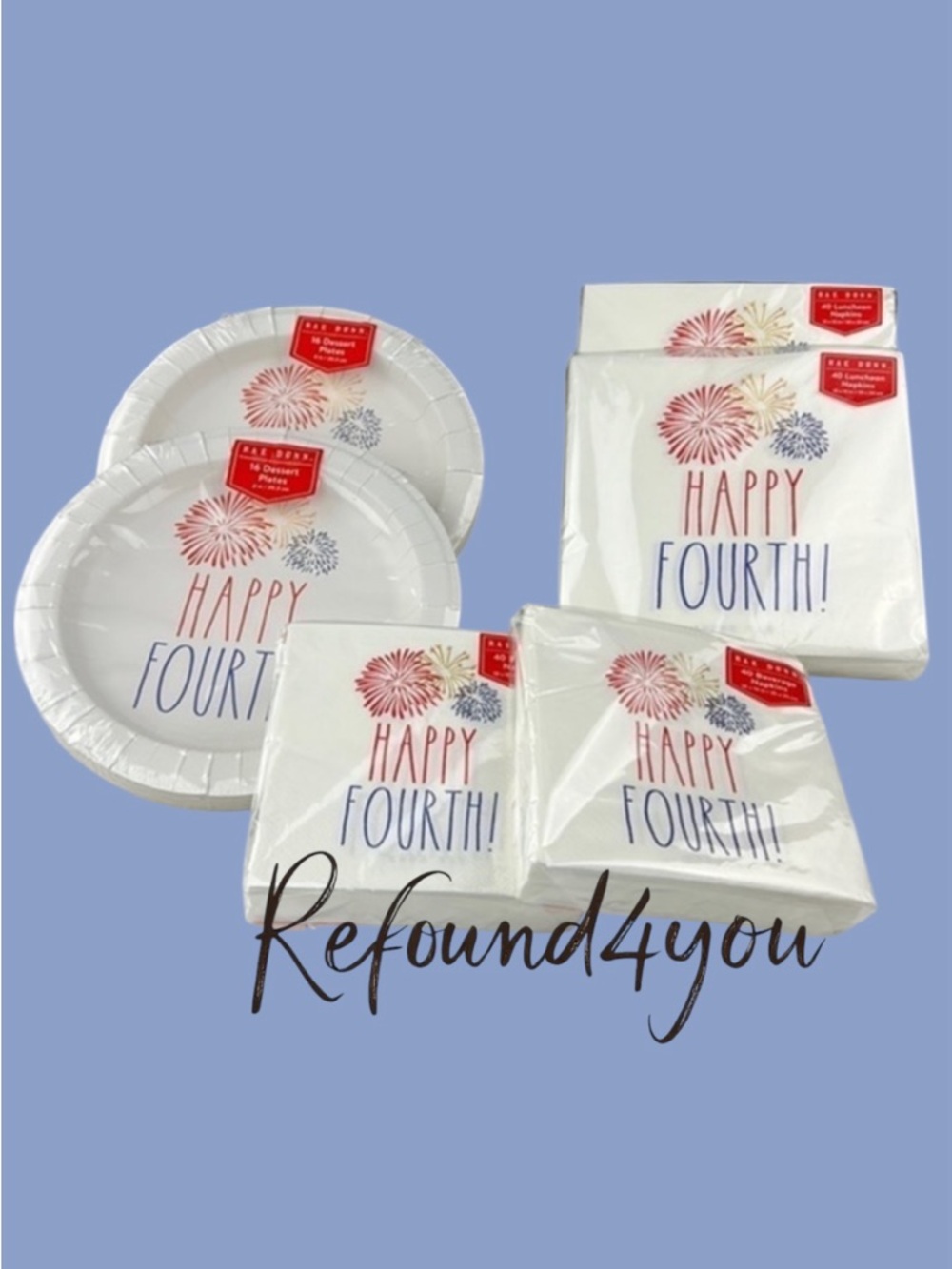 Rae Dunn -  *Last One* ‘Happy Fourth’ Party Bundle (6). NWT
